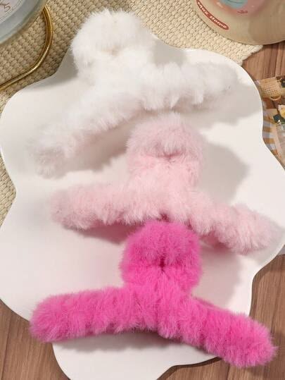 Fluffy Blush Hair Claw Clip πβοΈ