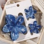 Midnight Blue Bloom Claw Clip Set💙🌸