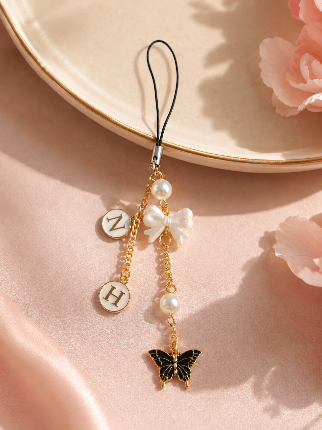 Pearl Bow Butterfly Phone Charm ππ¦π€