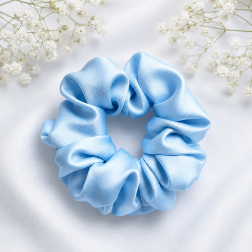 Sky Blue Satin Scrunchie 💙☁️