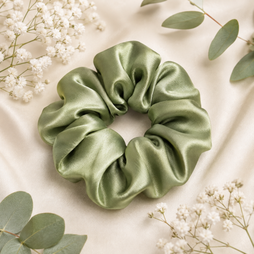 Sage Satin Scrunchie 🌿✨