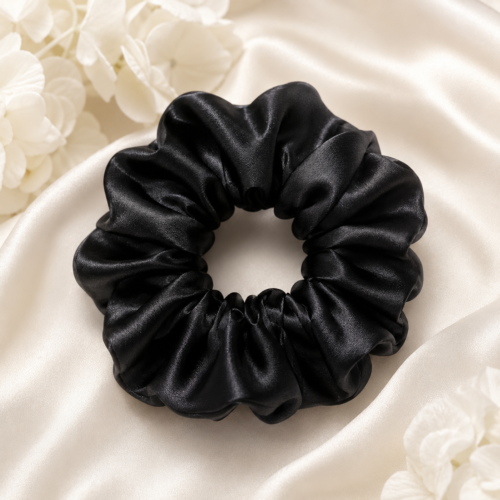 Midnight Satin Scrunchie 🖤🌙