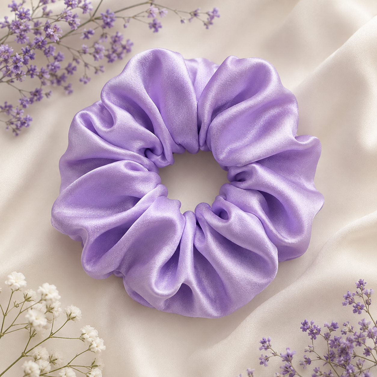 Lilac Satin Scrunchie ππΈ