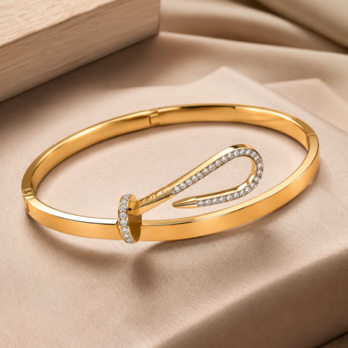 Golden Loop Nail Bangle 💛