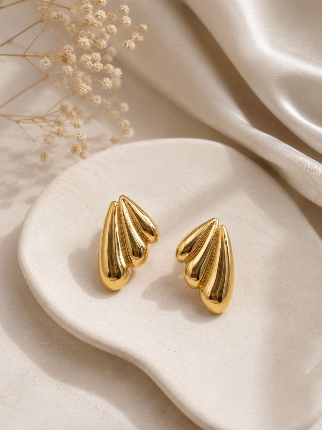 Golden Wave Studs | Stainless Steel ✨
