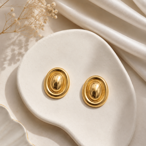 Oval Glow Studs | Stainless Steel 💛