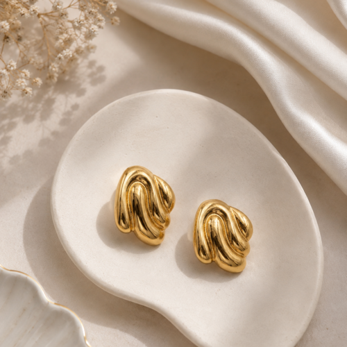 Twisted Glow Studs | Stainless Steel 🌟