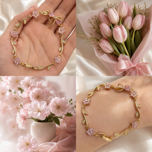 Blush Blossom Bracelet 🎀🌸