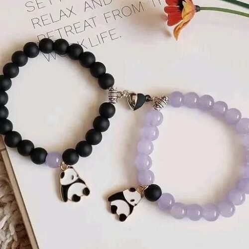 Panda Couple Bracelet Set 🐼🖤💜