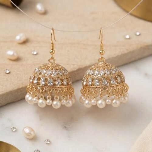 Pearl Glow Jhumka 🤍✨