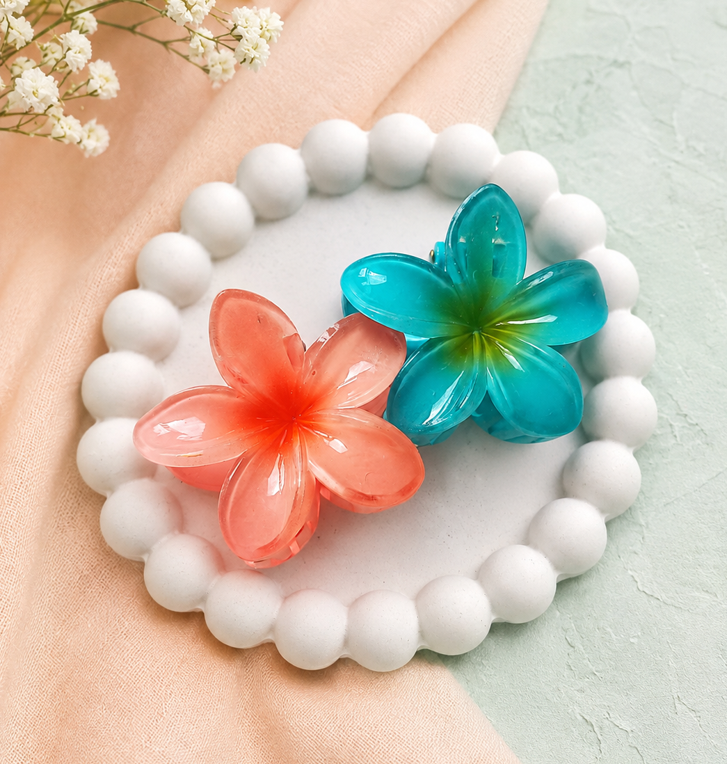 Tropical Bloom Hair Clip Pair πΊπ