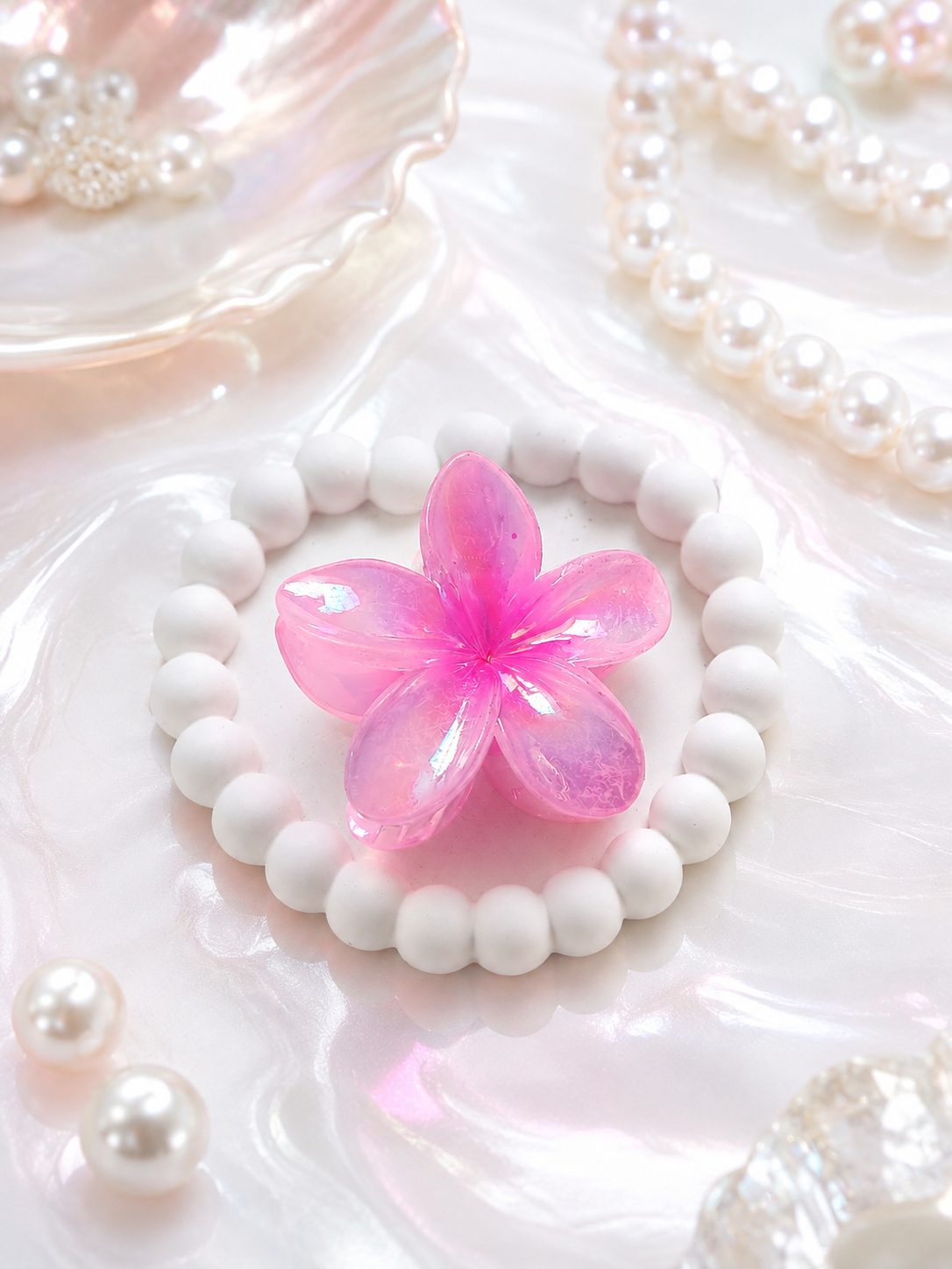Pink Crystal Bloom Hair Claw πβ¨